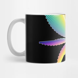 Rainbow Angel Seraphim | Flying Six Wing Bar Chart Black Mug